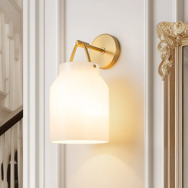 Mid-Century 1-Light Hanging Jar Shade Wall Sconce — LightFixturesUSA LED Pendant Lights 60.0W 