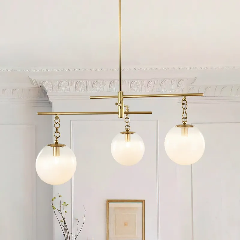 3-light Adjustable Gradual White Glass Globe Sputnik Chandelier — LightFixturesUSA LED Pendant Lights 40.0W 