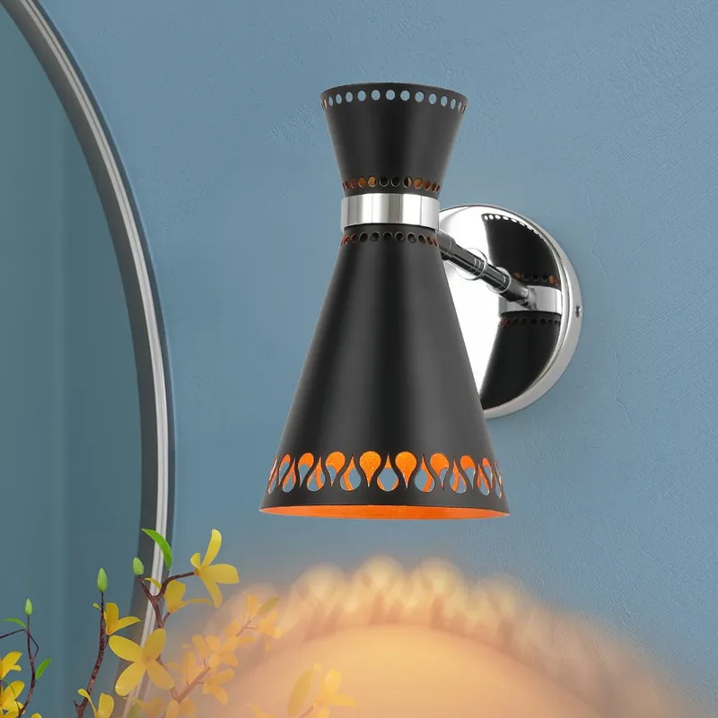 Modern 180-Degree Adjustable Conical 1-Light Wall Sconce — LightFixturesUSA LED Wall Lights 60.0W 