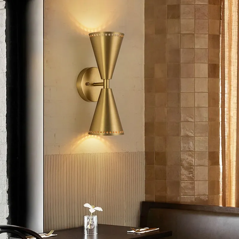 Mid-Century Modern 2-Light Up Down Cone Wall Sconce — LightFixturesUSA LED Wall Lights 40.0W 