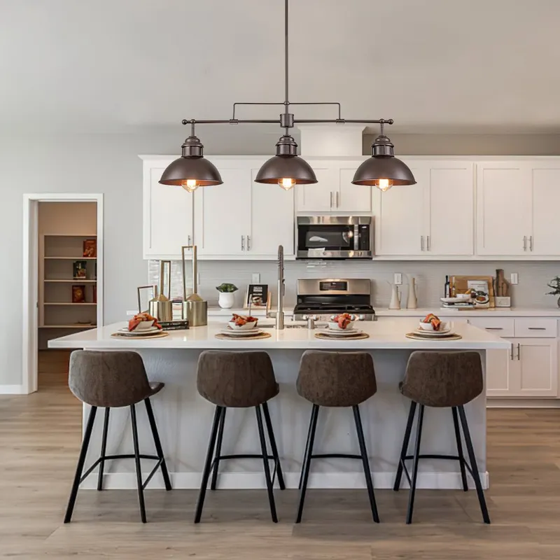(OpenBox) Modern Farmhouse 3-light Island Pot Lid Dome Pendant — LightFixturesUSA LED Pendant Lights 40.0W 