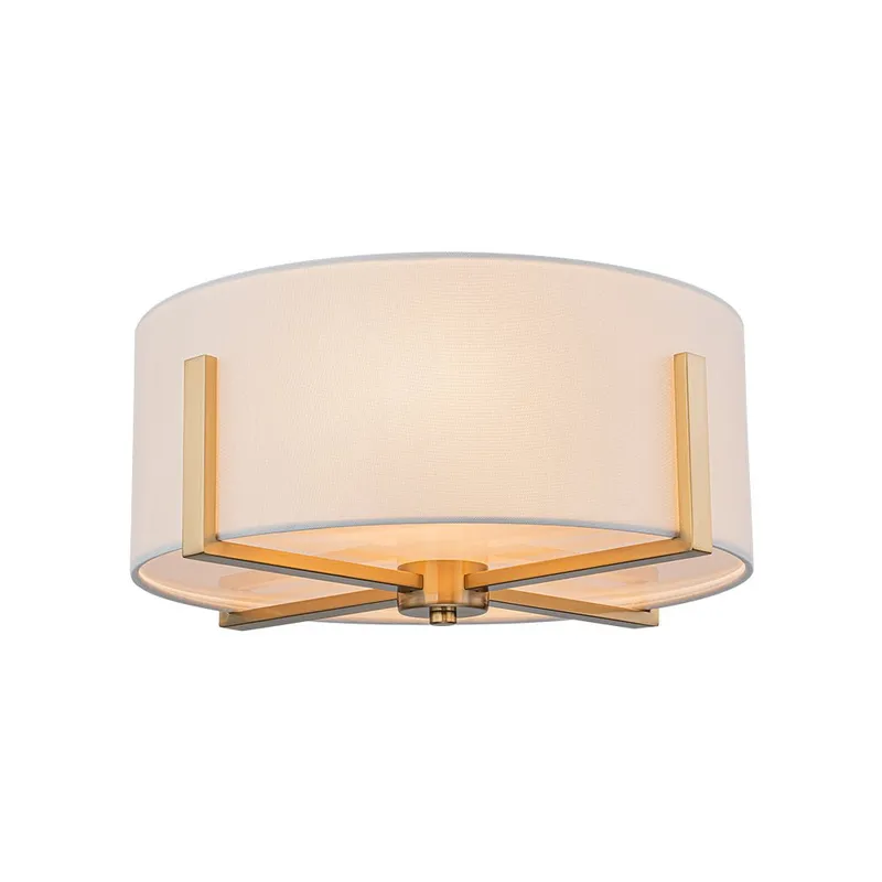 Modern Wide Drum Fabric Cage Flush Mount Light — LightFixturesUSA LED Ceiling Lights 60.0W 