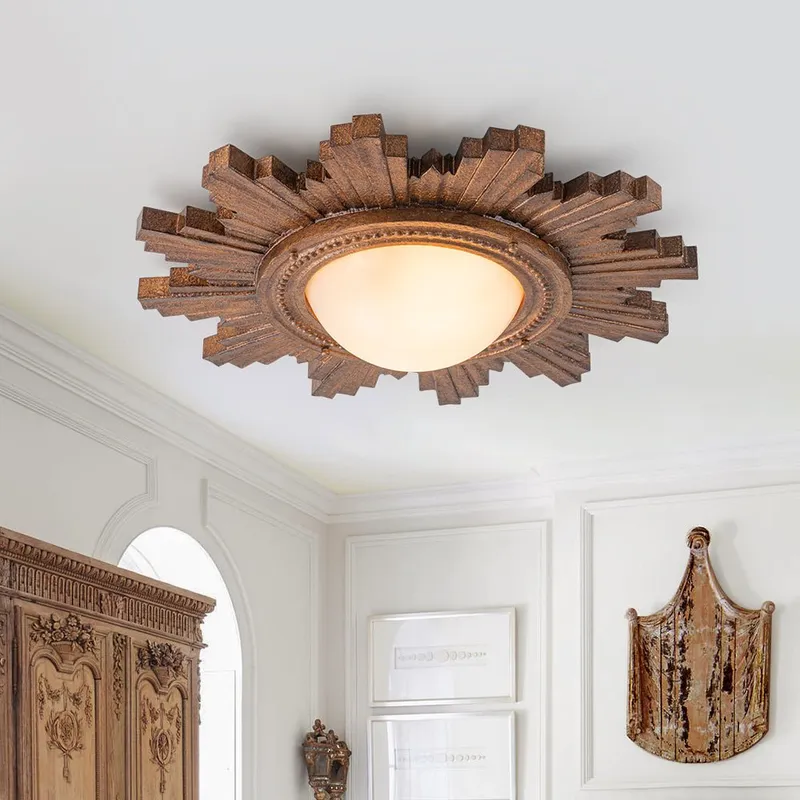Antique Apollo Sunburst Sculpture Flush Mount / Wall Light — LightFixturesUSA LED Wall Lights 40.0W 
