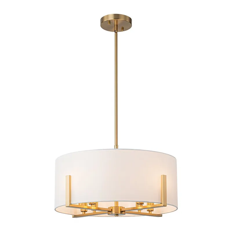 Modern 8-Light Wide Drum Fabric Cage Chandelier — LightFixturesUSA LED Pendant Lights 40.0W 