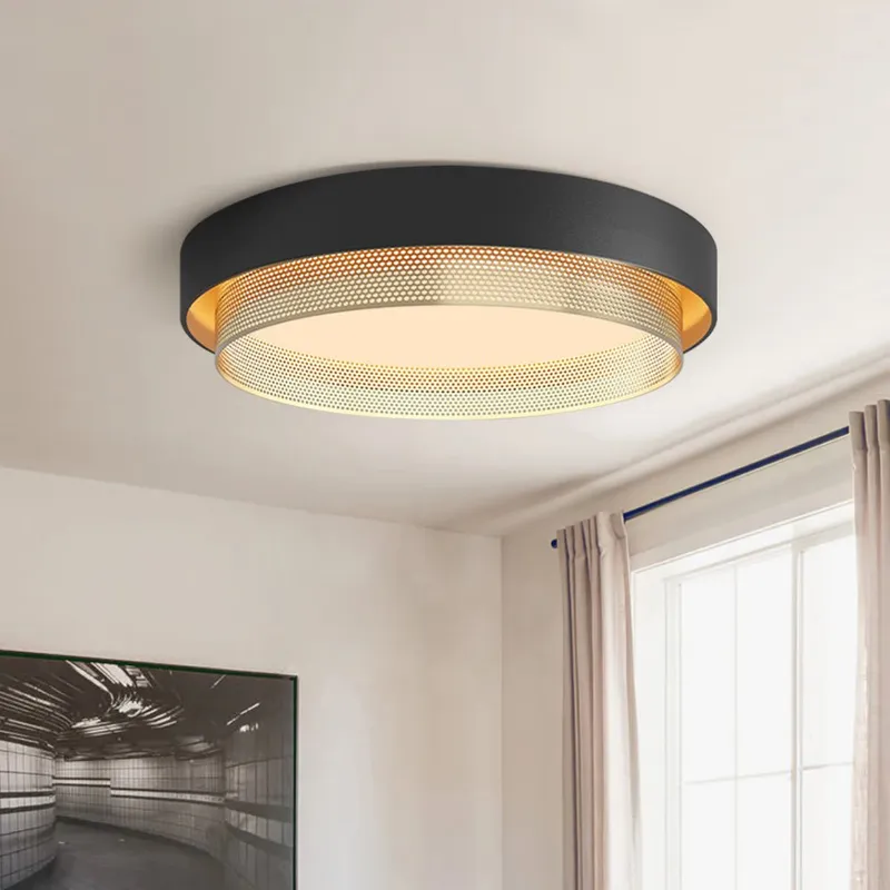 Modern LED Iron Mesh Circular Flush Mount Light — LightFixturesUSA LED Ceiling Lights 38.0W 3000K