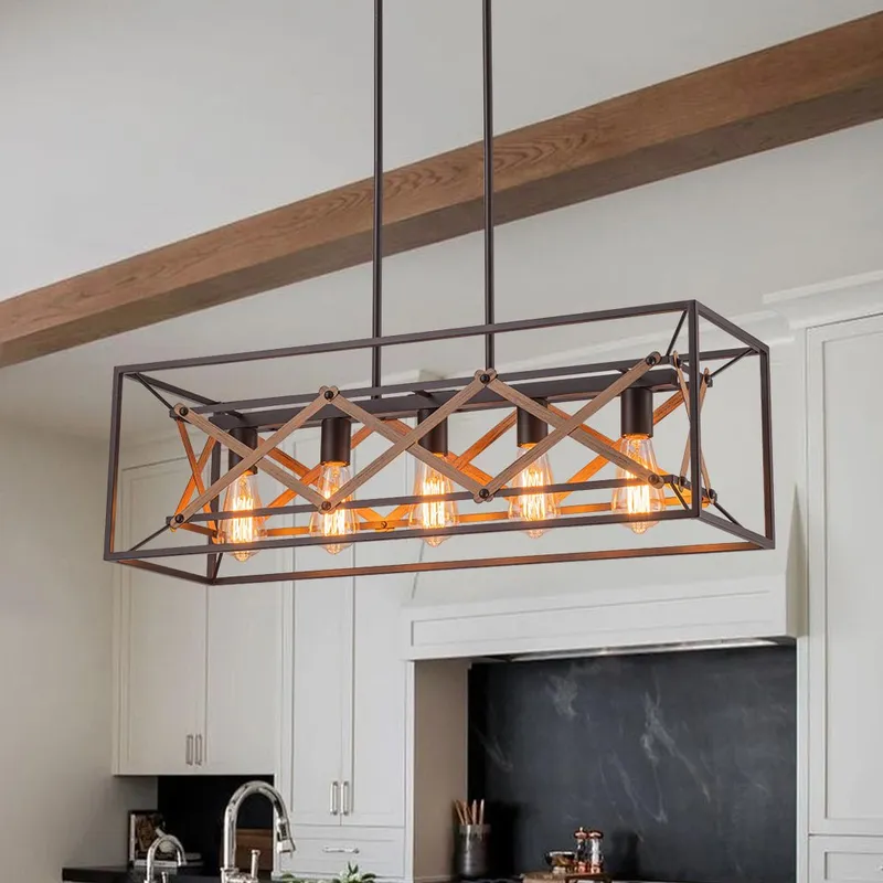 Modern Industrial Cross Linear Island Chandelier — LightFixturesUSA LED Linear Lights 60.0W 