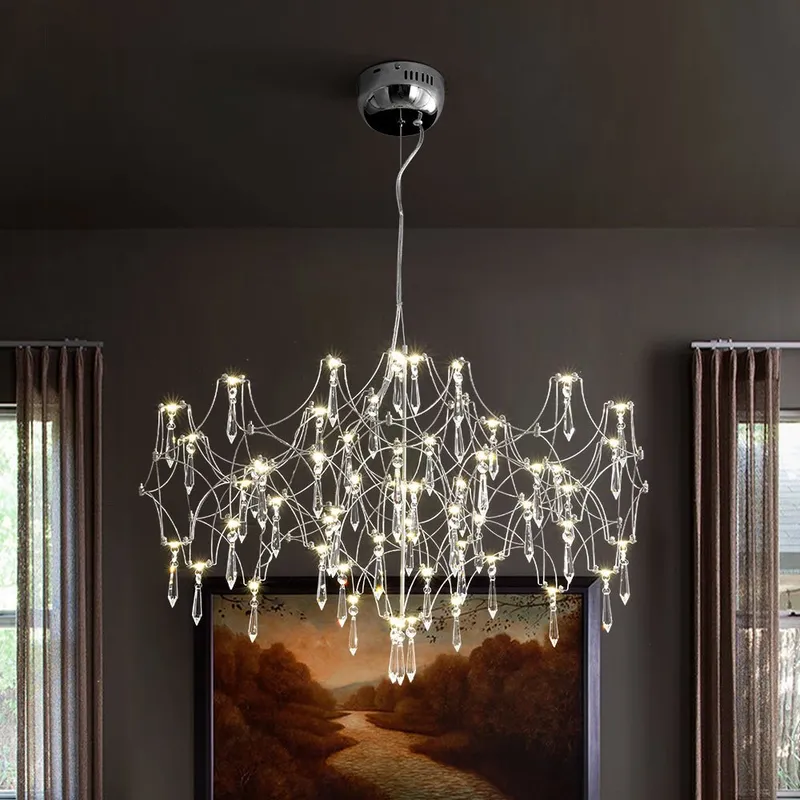 (OpenBox) Modern Luxe Glam Starry Sky LED Crystal Chandelier — LightFixturesUSA LED Pendant Lights 26.0W 4000K