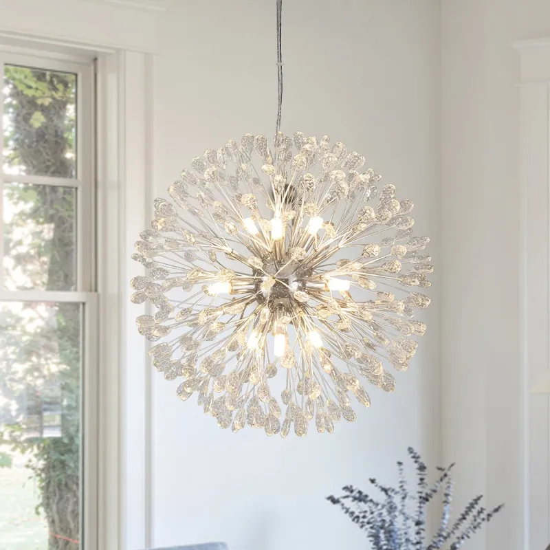 Luxury Bloom Dandelion Crystal Firework Chandelier — LightFixturesUSA LED Pendant Lights 25.0W 