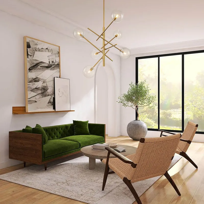 Celestial Glass Globe Sputnik Chandelier - Adjustable Linear Arm — LightFixturesUSA LED Linear Lights 40.0W 
