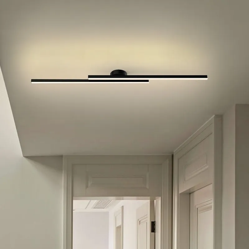 Dimmable 2-Light Long Strip Linear LED Flush Mount — LightFixturesUSA LED Linear Lights 20.0W 3000K