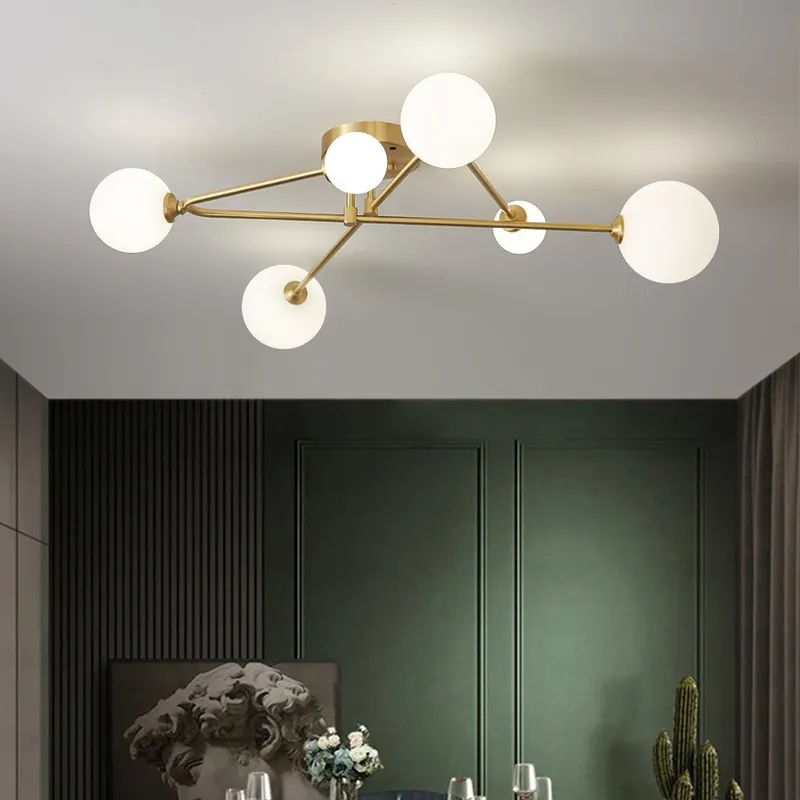 (OpenBox) Frosted Bubble Linear Sputnik Semi Flush Mount — LightFixturesUSA LED Linear Lights 25.0W 