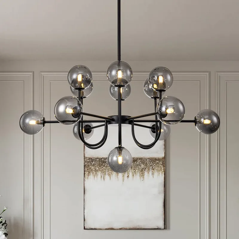 Glam 13-Light Sputnik Glass Globe Bubble Chandelier — LightFixturesUSA LED Pendant Lights 25.0W 