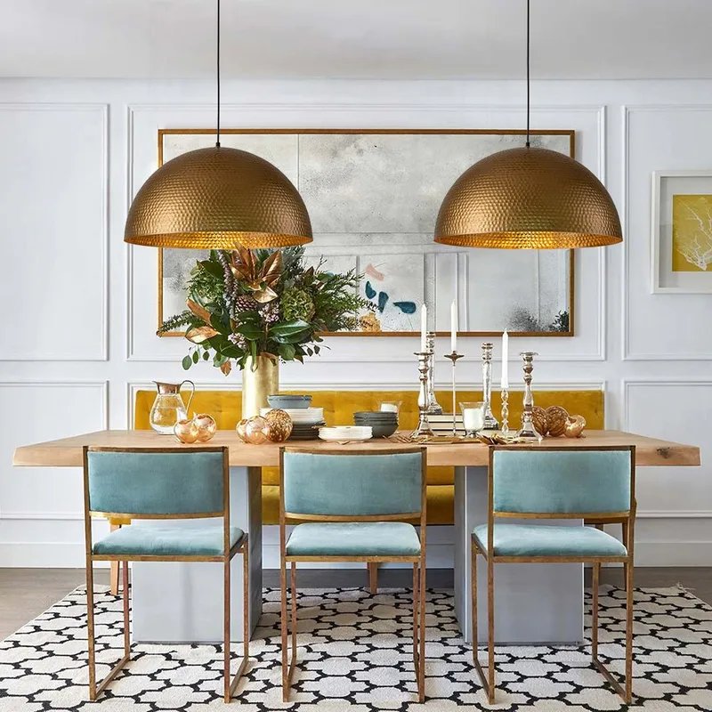 Vintage Luxe Oversized Hammered Dome Pendant Light — LightFixturesUSA LED Pendant Lights 60.0W 