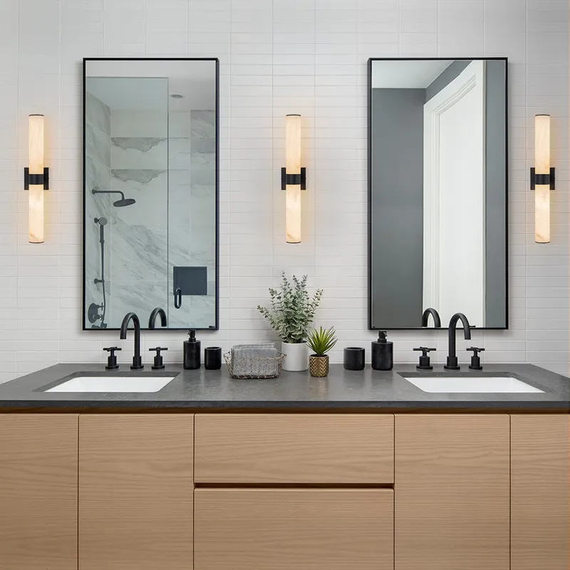 Dimmable LED Marble Tube Linear Bathroom Wall Sconce — LightFixturesUSA LED Linear Lights 15.0W 3000K