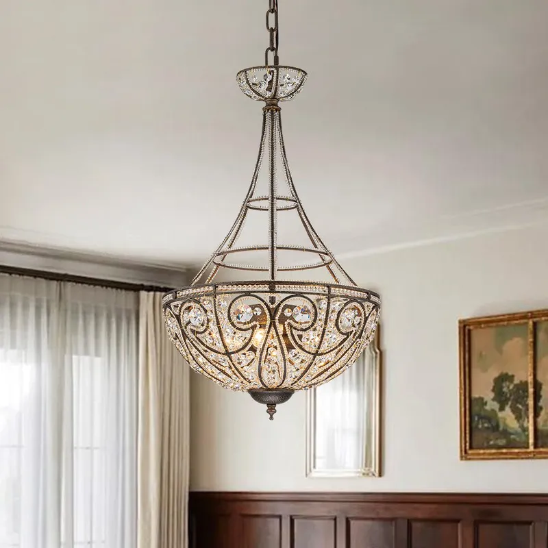 Victorian Antique Bronze Crystal Empire Chandelier — LightFixturesUSA LED Pendant Lights 40.0W 