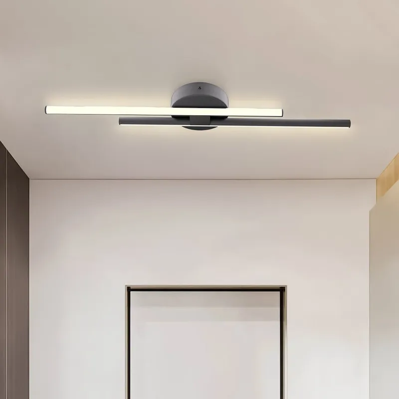 Contemporary Dimmable Linear LED Semi Flush Mount Light — LightFixturesUSA LED Linear Lights 12.0W 6000K