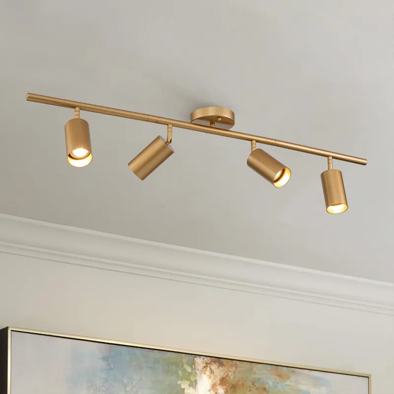 Modern 4-Light Linear Semi Flush Track Light — LightFixturesUSA LED Linear Lights 10.0W 
