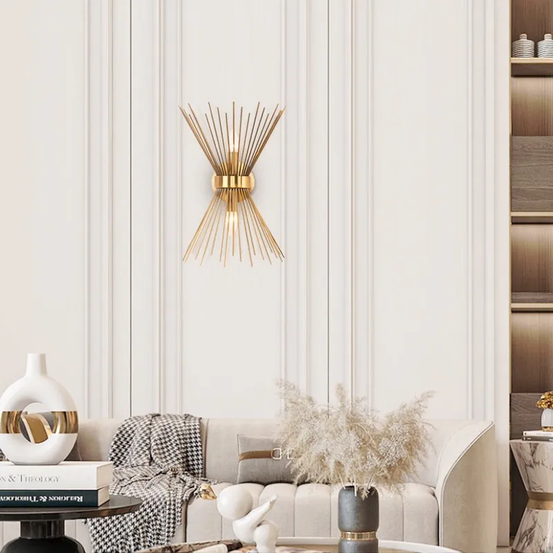 Mid Century 2-Light Sunburst Wall Sconce — LightFixturesUSA LED Wall Lights 60.0W 