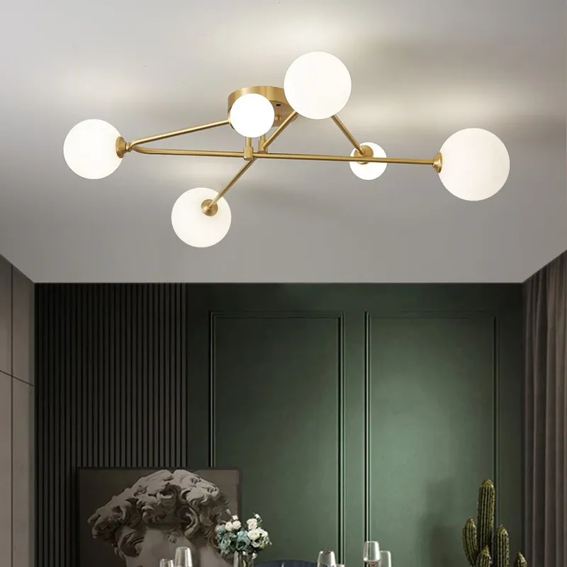 Frosted Bubble Linear Sputnik Semi Flush Mount — LightFixturesUSA LED Linear Lights 25.0W 