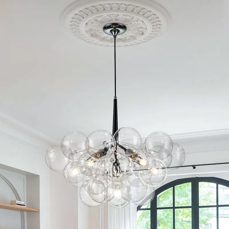 Modern Cluster Glass Globe Bubble Chandelier — LightFixturesUSA LED Pendant Lights 6.0W 