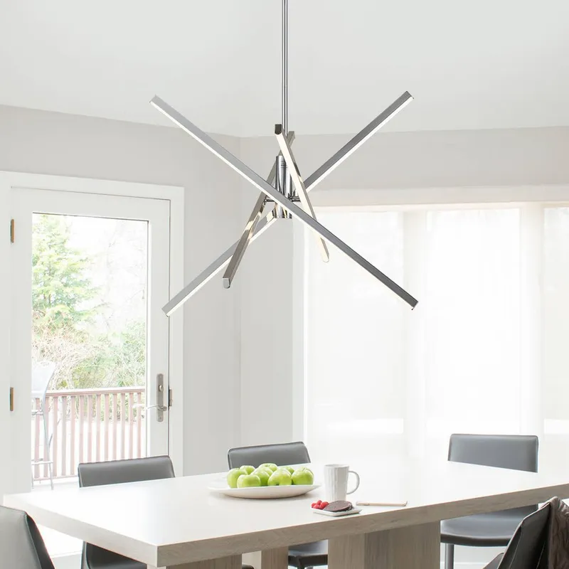 4-Light Dimmable LED Tube Sputnik Chandelier — LightFixturesUSA LED Pendant Lights 24.0W 3000K