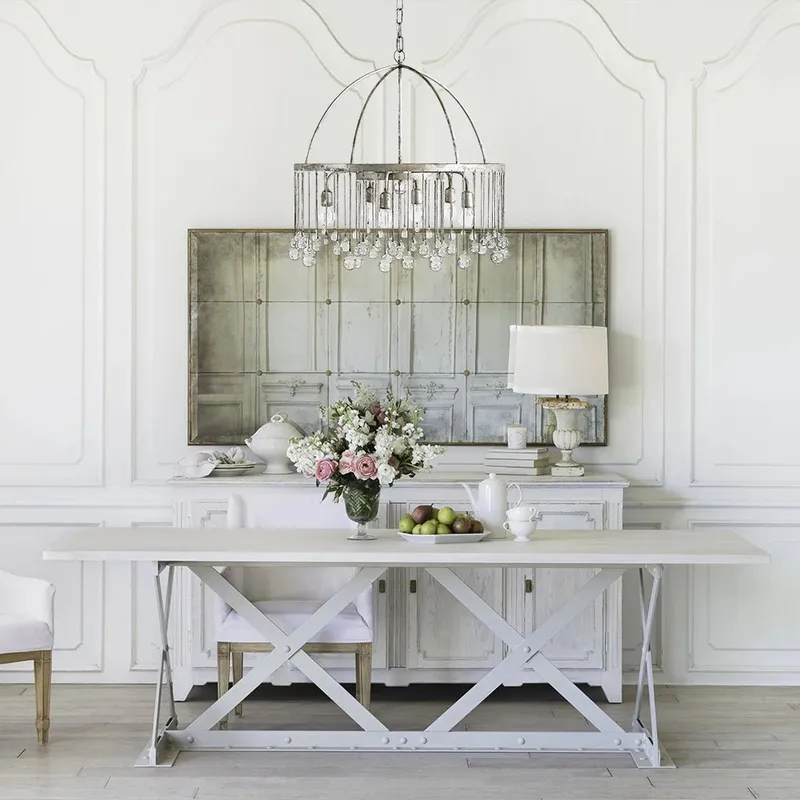 Shabby Chic Crystal Raindrop Chandelier — LightFixturesUSA LED Pendant Lights 40.0W 