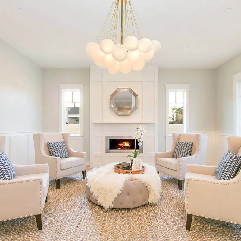Cluster Frosted Glass Bubble Chandelier — LightFixturesUSA LED Pendant Lights 40.0W 