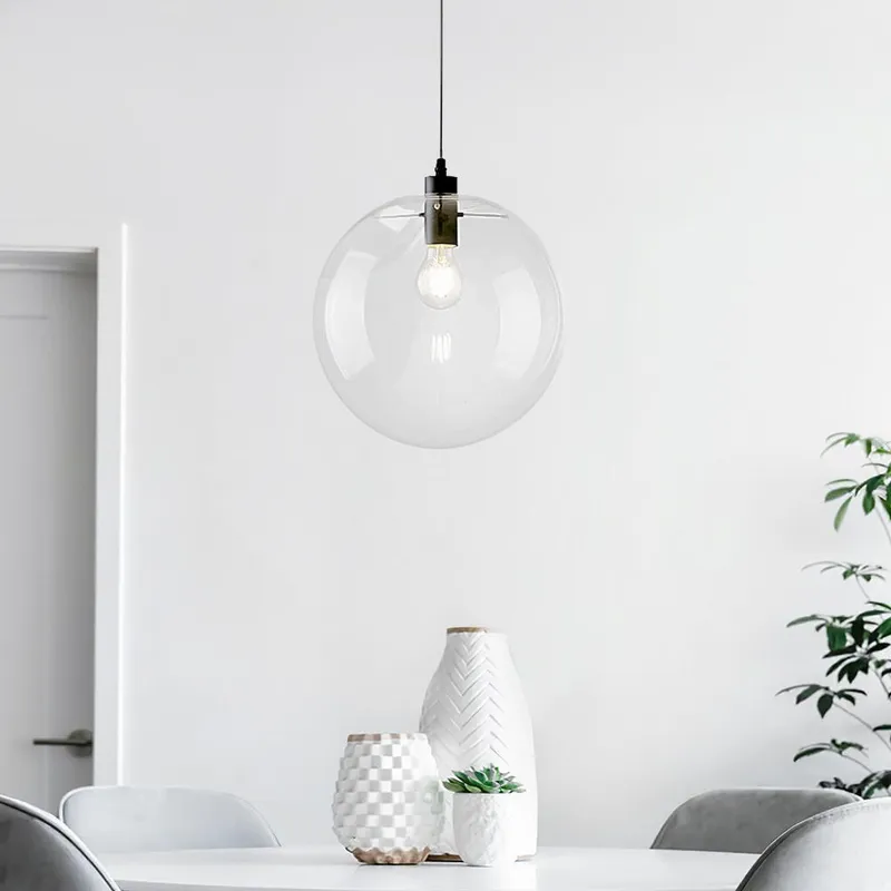 Minimalist Glass Globe Pendant Light — LightFixturesUSA LED Pendant Lights 60.0W 