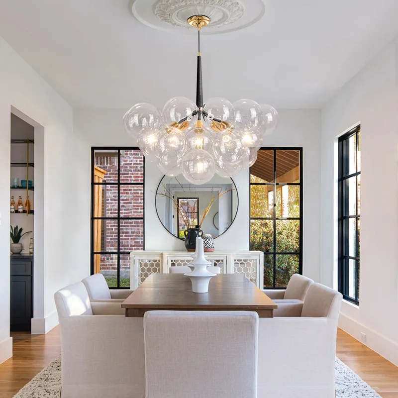 Modern Cluster Glass Bubble Chandelier — LightFixturesUSA LED Pendant Lights 6.0W 