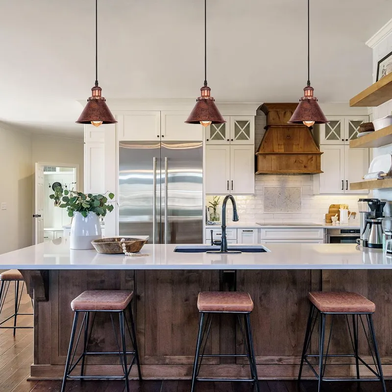 Industrial 1-Light Cone Pendant Light — LightFixturesUSA LED Pendant Lights 60.0W 