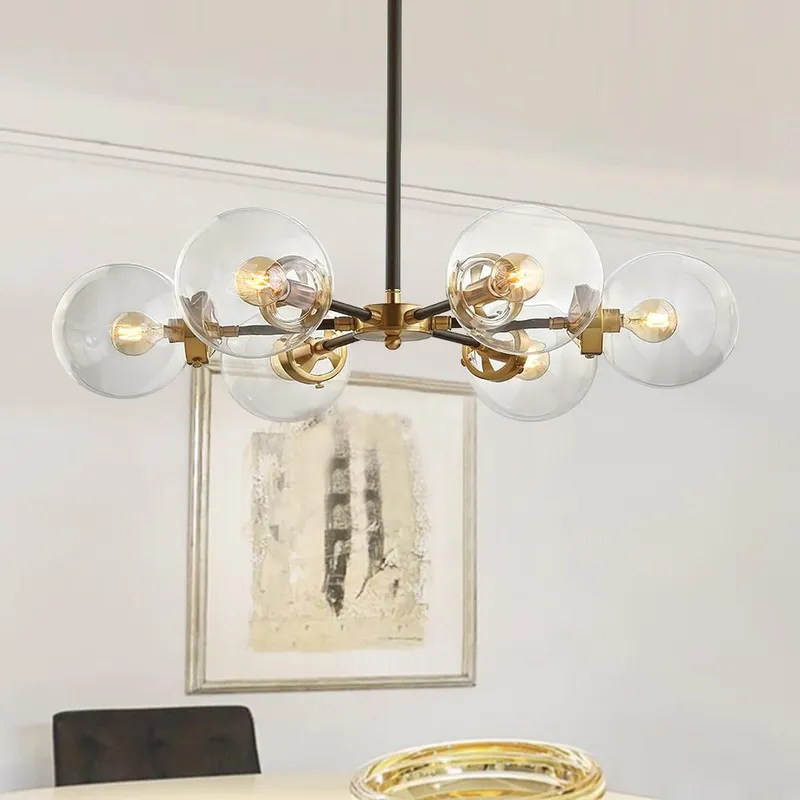 Black and Brass Mid-century Sputnik Chandelier — LightFixturesUSA LED Pendant Lights 40.0W 