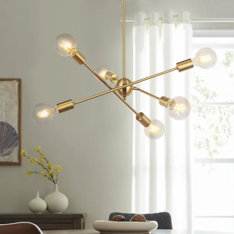 Modern Sphere Gold Sputnik Chandelier — LightFixturesUSA LED Pendant Lights 40.0W 