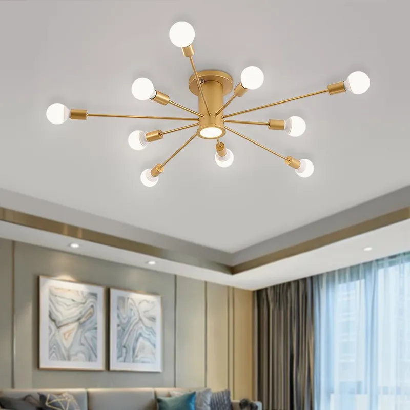 Mid-Century Flush Mount Sputnik Ceiling Light — LightFixturesUSA LED Pendant Lights 60.0W 