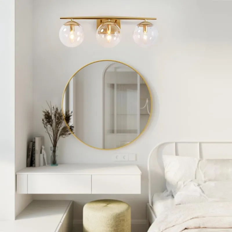 3-light Globe Vanity Wall Light — LightFixturesUSA LED Wall Lights 40.0W 