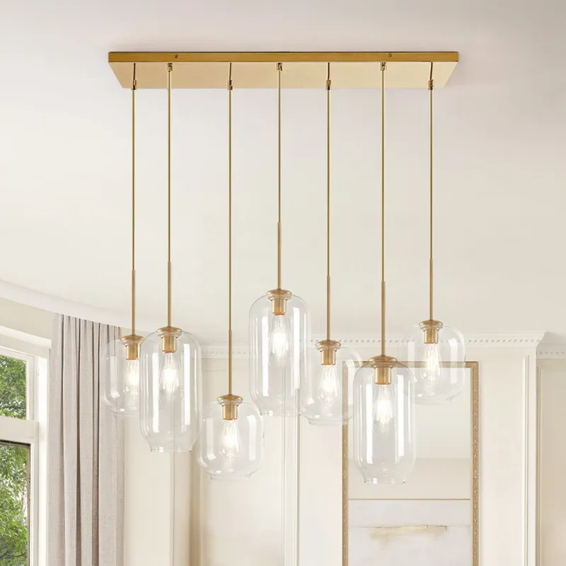 7-light Kitchen Island Cluster Pendant Chandelier — LightFixturesUSA LED Pendant Lights 40.0W 