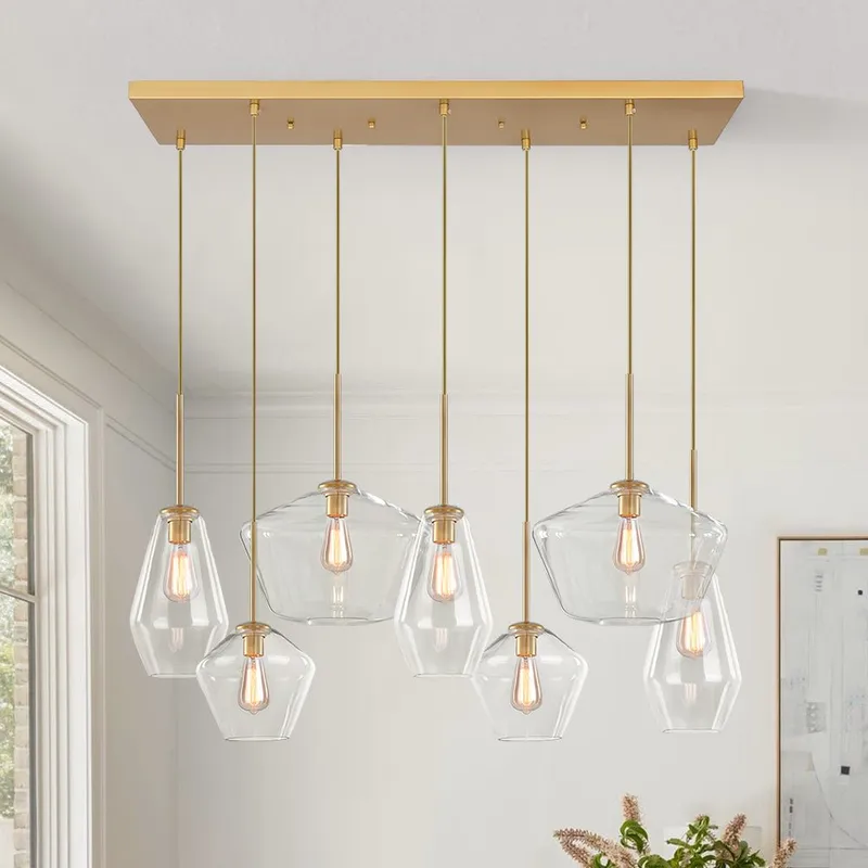 7-light Cluster Kitchen Island Pendant Lighting — LightFixturesUSA LED Pendant Lights 40.0W 