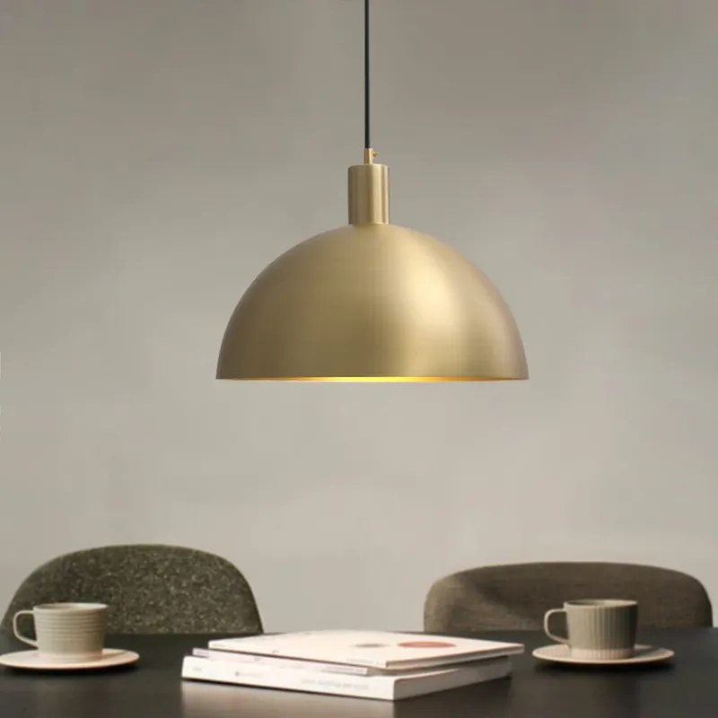 Modern Brass Single Dome Gold Pendant Light — LightFixturesUSA LED Pendant Lights 60.0W 