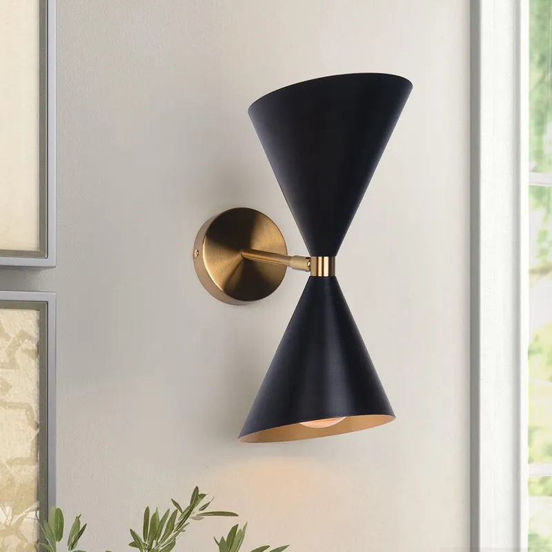 Mid-Century Modern Black Wall Sconce — LightFixturesUSA LED Wall Lights 40.0W 