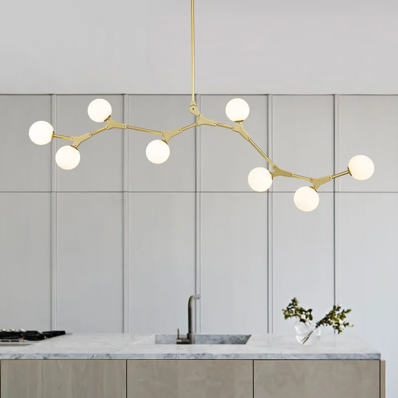 Mid-century Linear Island Branching Bubble Chandelier — LightFixturesUSA LED Linear Lights 5.0W 