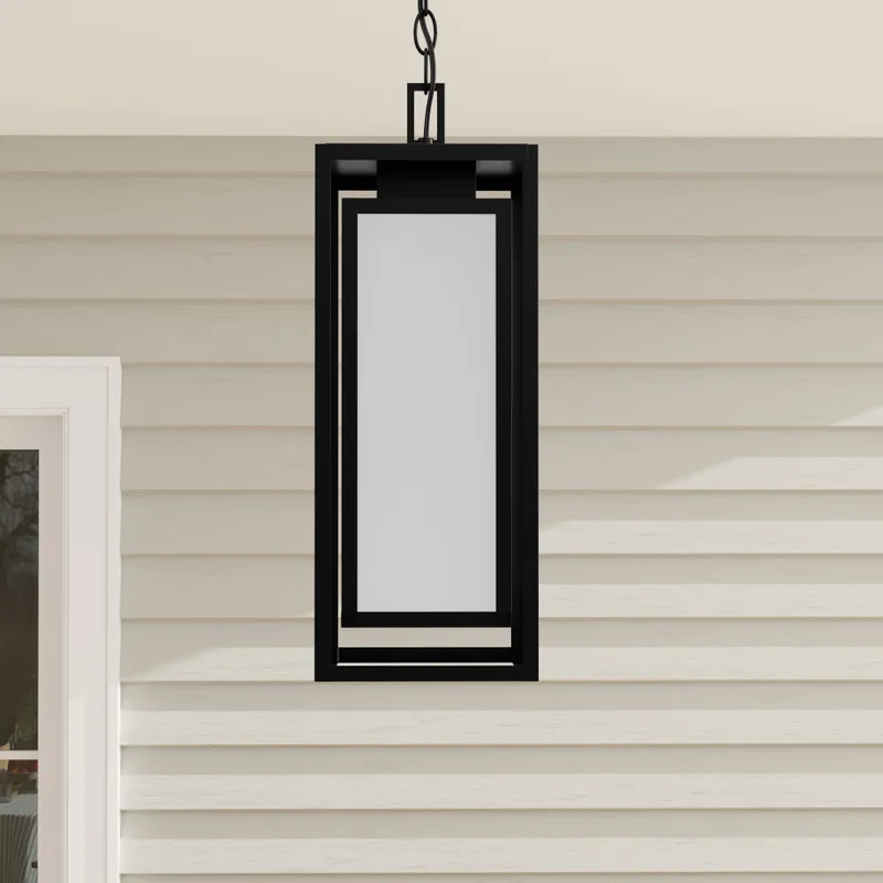 Unison Collection One-Light Etched Seeded Glass Hanging Lantern — Progress Lighting LED Landscape Lights  