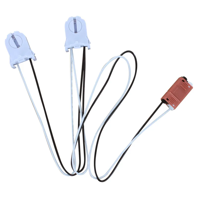 2-Lamp Wiring Harness for LED T8 Tubes Standard Socket by Keystone — LightUp Lighting LED General Lighting  