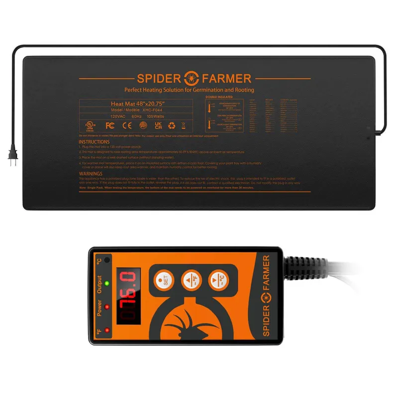 Seedling Heat Mat & Controller Set - 48in. x 20.75in. - Spider Farmer — LightUp Lighting LED General Lighting 1000.0W 
