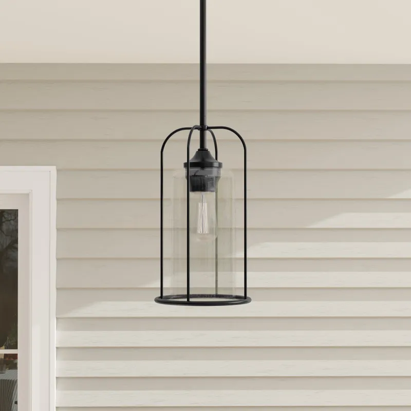 Watch Hill Collection One-Light Clear Seeded Glass Outdoor Hanging Pendant Lantern — Progress Lighting LED Landscape Lights  