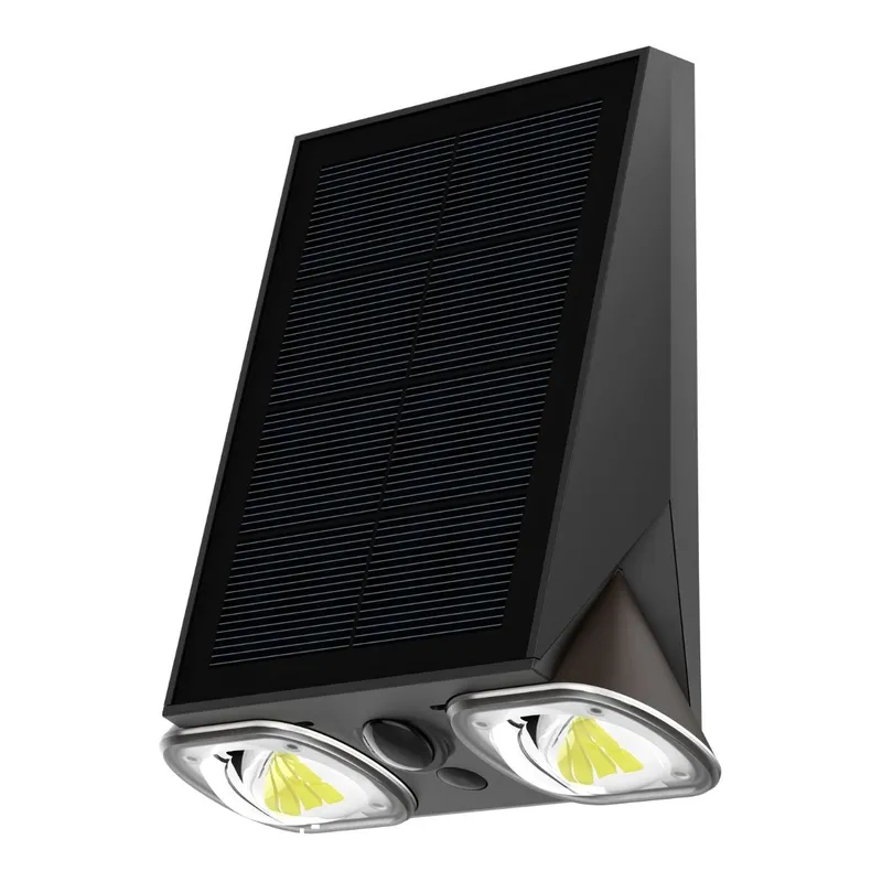 Solar LED Dual Head Wall Light - 400 Lumens per Head - 4000K - Black Finish - LumeGen — LightUp Lighting LED Wall Lights  4000K