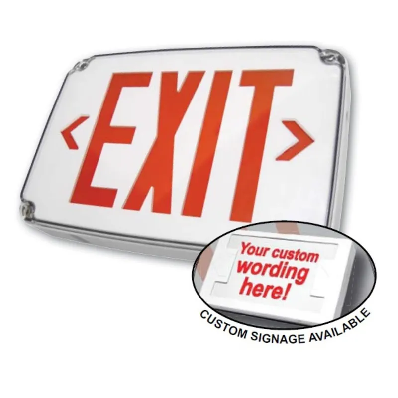 LED Compact Wet Location PC Exit Sign - AC Only - Single Face - 120/277V — LightUp Lighting LED Exit & Emergency  