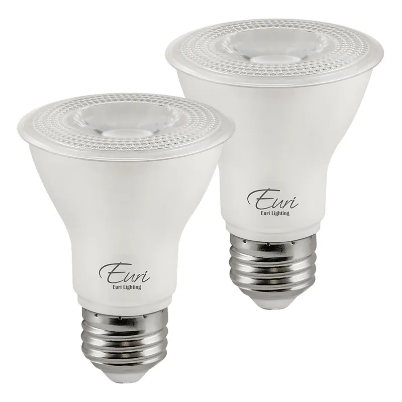 2-Pack LED PAR20 Bulbs - 7W - 500 Lumens - Euri Lighting — LightUp Lighting LED Bulbs & Lamps 7.0W 2700K