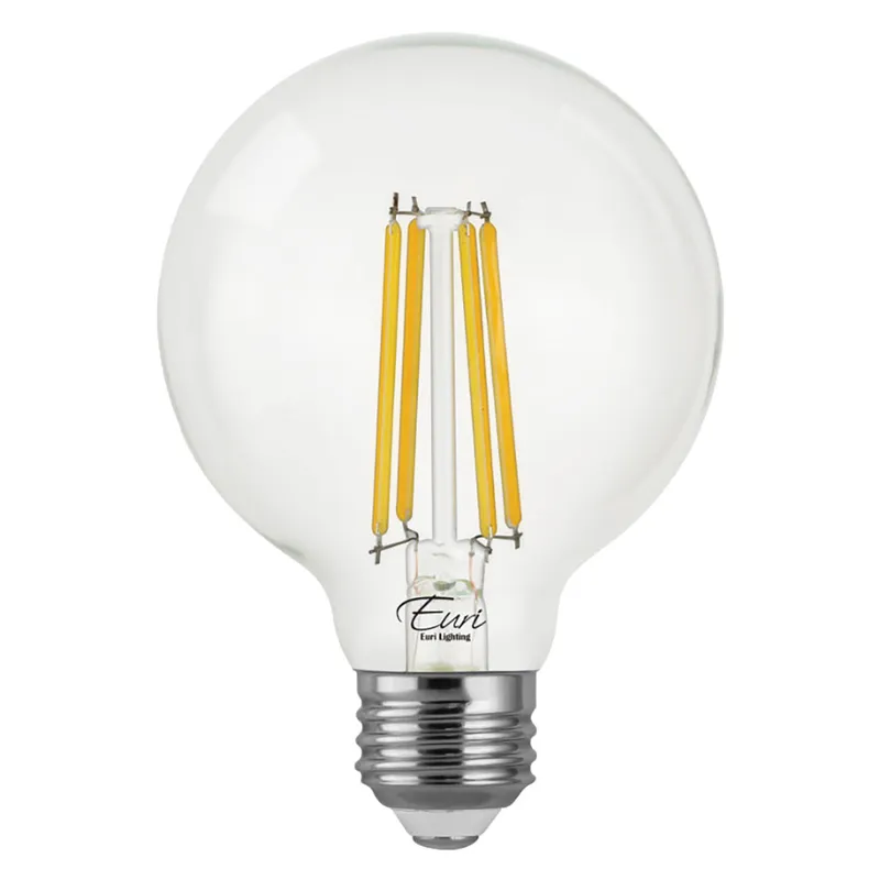 CASE OF 24 - LED G25 Filament Bulb - 7 Watt - Dimmable - 100W Equiv - 800 Lumens - Euri Lighting — LightUp Lighting LED Bulbs & Lamps 7.0W 2700K