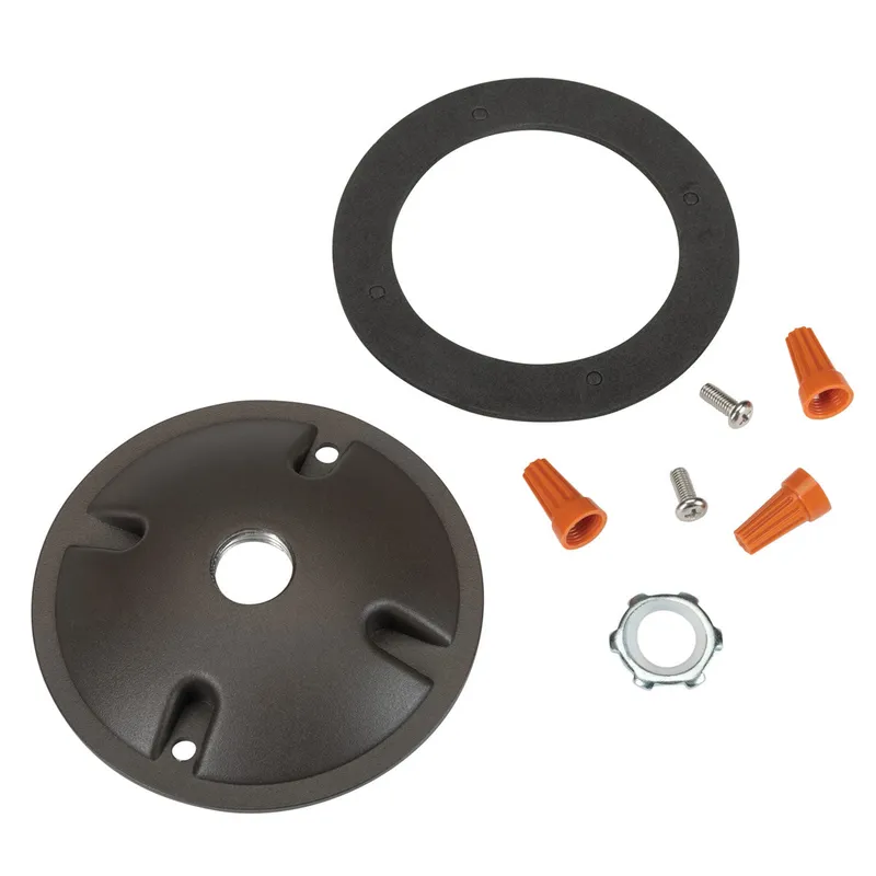 Round Cover Plate for Flood Lights - Bronze Finish - Keystone — LightUp Lighting LED Flood Lights  