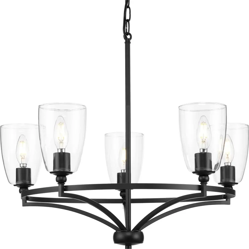 Parkhurst Collection Five-Light Clear Glass Chandelier Light — Progress Lighting LED Landscape Lights  