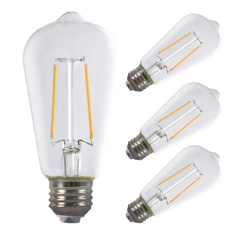 Case of 4 - LED ST18 Clear Bulb - E26 - 6.5W - 750 Lumens - Dimmable - Energetic Lighting — LightUp Lighting LED Bulbs & Lamps 6.5W 2700K